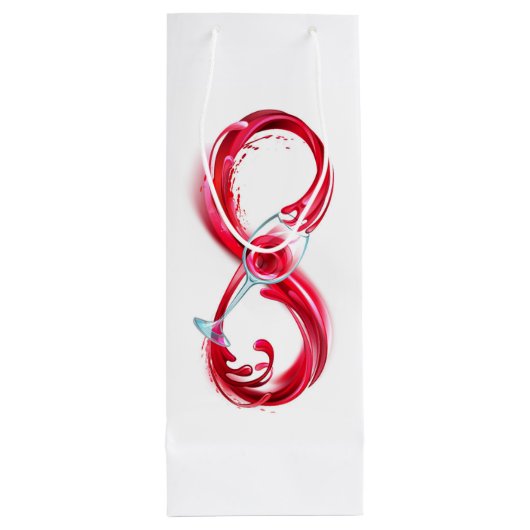 Oneindigheid met rode wijn wijn cadeautas (Achterkant)