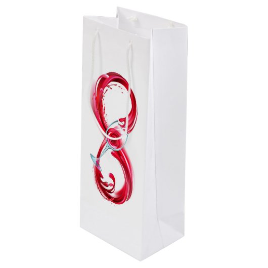 Oneindigheid met rode wijn wijn cadeautas (Voorkant Gekanteld)