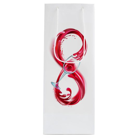 Oneindigheid met rode wijn wijn cadeautas (Voorkant)