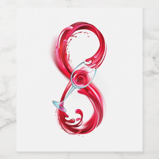 Oneindigheid met rode wijn wijn etiket (Enkel label)