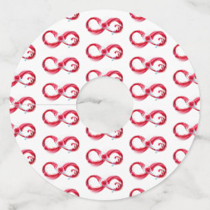 Oneindigheid met rode wijn wijnglaslabel