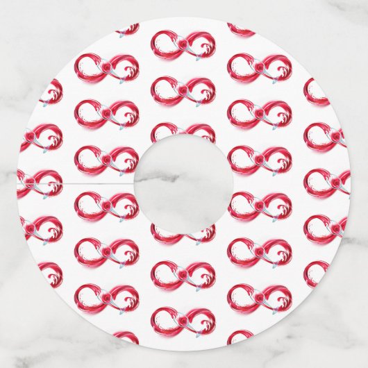 Oneindigheid met rode wijn wijnglaslabel (Voorkant)