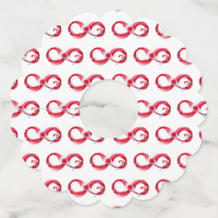 Oneindigheid met rode wijn wijnglaslabel