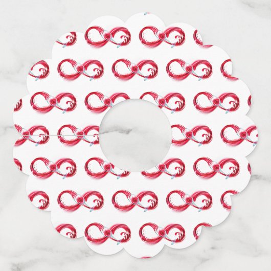 Oneindigheid met rode wijn wijnglaslabel (Voorkant)