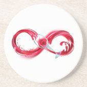 Oneindigheid met rode wijn zandsteen onderzetter (Voorkant)