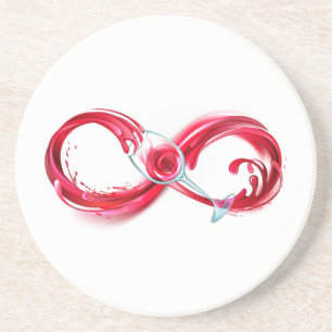 Oneindigheid met rode wijn zandsteen onderzetter