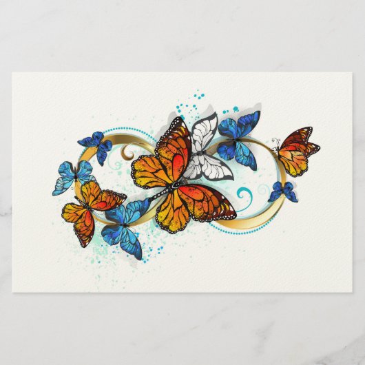Oneindigheid van Monarch Vlinders Briefpapier (Voorkant)