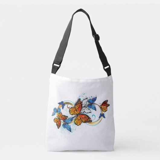 Oneindigheid van Monarch Vlinders Crossbody Tas (Voorkant)