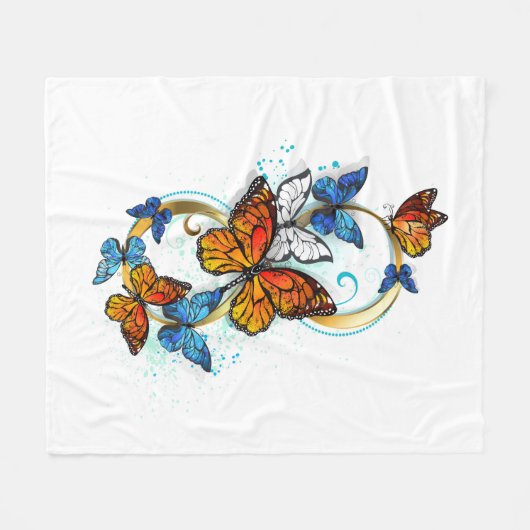 Oneindigheid van Monarch Vlinders Fleece Deken (Voorkant (Horizontaal))