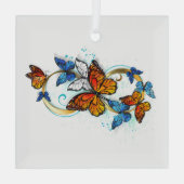 Oneindigheid van Monarch Vlinders Glas Ornament (Achterkant)