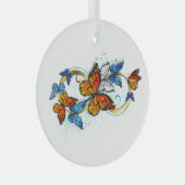 Oneindigheid van Monarch Vlinders Glas Ornament (Voorkant Rechts)