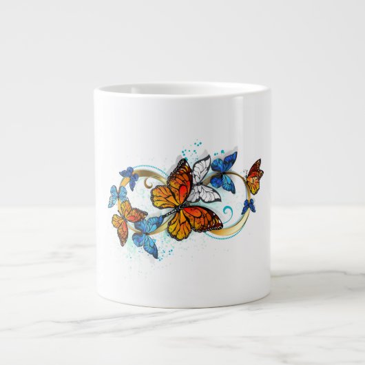 Oneindigheid van Monarch Vlinders Grote Koffiekop (Voorkant)