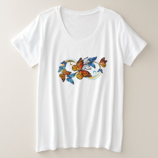 Oneindigheid van Monarch Vlinders Grote Maat T-shirt (Design voorkant)