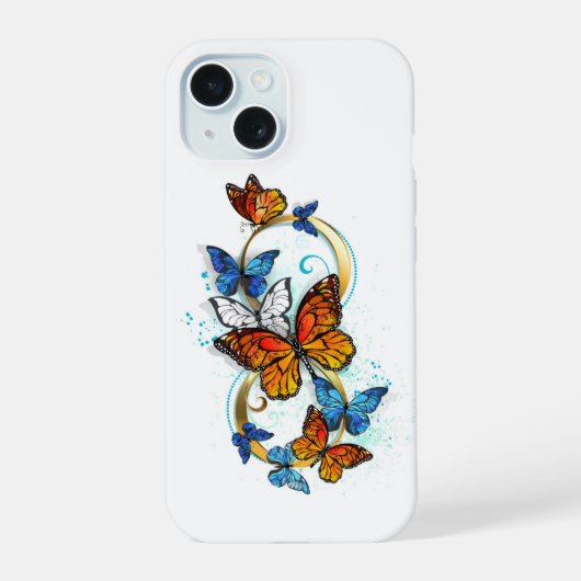 Oneindigheid van Monarch Vlinders iPhone 15 Case (Achterkant)