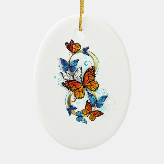 Oneindigheid van Monarch Vlinders Keramisch Ornament (Voorkant)