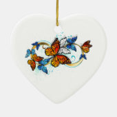 Oneindigheid van Monarch Vlinders Keramisch Ornament (Achterkant)