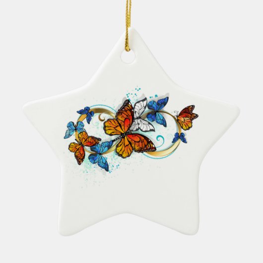 Oneindigheid van Monarch Vlinders Keramisch Ornament (Voorkant)