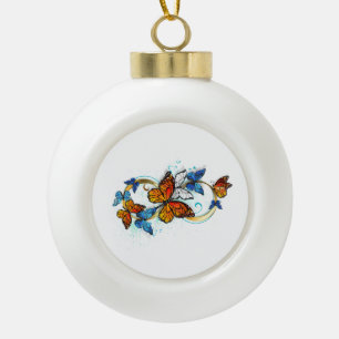 Oneindigheid van Monarch Vlinders Keramische Bal Ornament