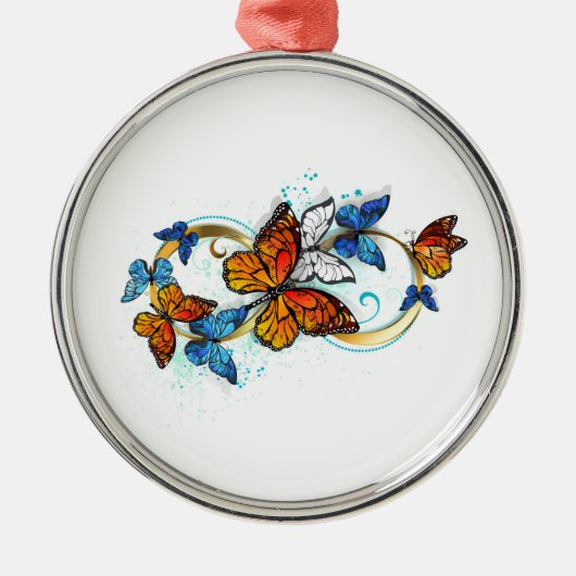 Oneindigheid van Monarch Vlinders Metalen Ornament (Voorkant)