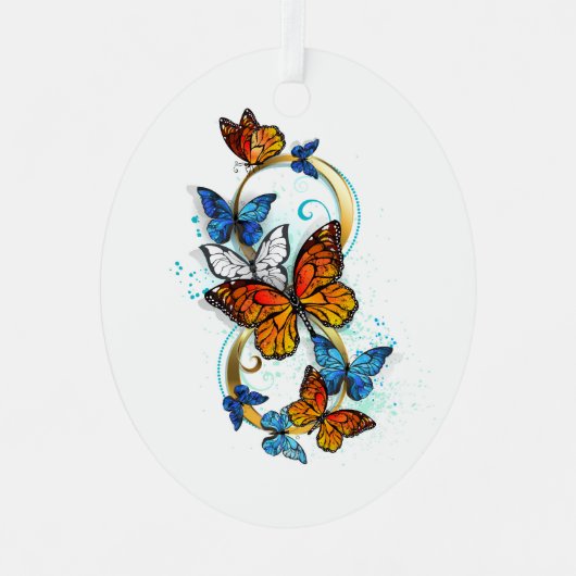 Oneindigheid van Monarch Vlinders Metalen Ornament (Voorkant)