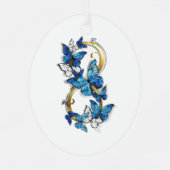 Oneindigheid van Monarch Vlinders Metalen Ornament (Achterkant)