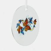 Oneindigheid van Monarch Vlinders Metalen Ornament (Voorkant Rechts)