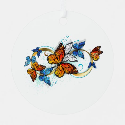 Oneindigheid van Monarch Vlinders Metalen Ornament (Voorkant)