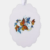 Oneindigheid van Monarch Vlinders Ornament Kaart (Links)