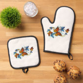 Oneindigheid van Monarch Vlinders Ovenwant & Pannenlap Set (Top down)