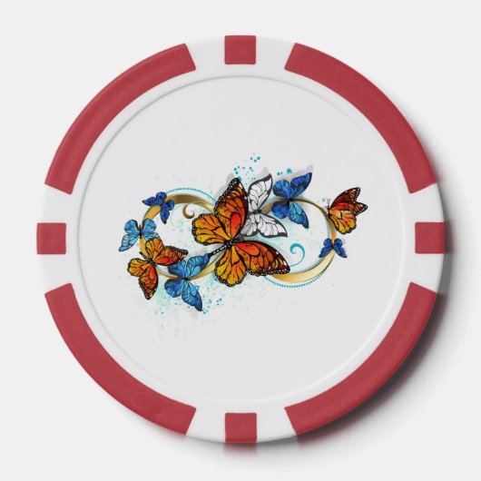 Oneindigheid van Monarch Vlinders Poker Chips (Voorkant)