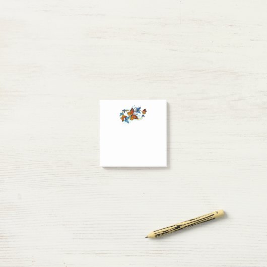 Oneindigheid van Monarch Vlinders Post-it® Notes (Op bureau)