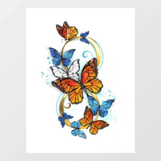Oneindigheid van Monarch Vlinders Raamsticker (Vel)