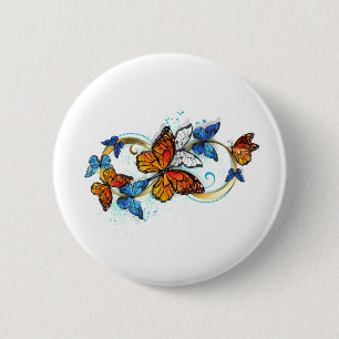 Oneindigheid van Monarch Vlinders Ronde Button 5,7 Cm