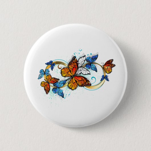 Oneindigheid van Monarch Vlinders Ronde Button 5,7 Cm (Voorkant)