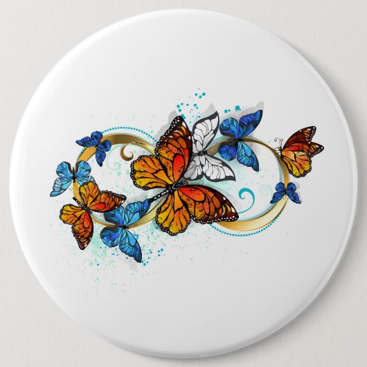 Oneindigheid van Monarch Vlinders Ronde Button 6,0 Cm (Voorkant)