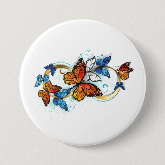 Oneindigheid van Monarch Vlinders Ronde Button 7,6 Cm (Voorkant)