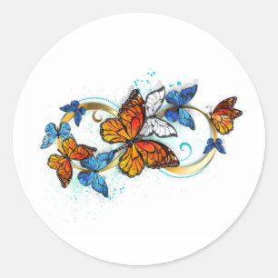 Oneindigheid van Monarch Vlinders Ronde Sticker