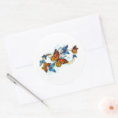 Oneindigheid van Monarch Vlinders Ronde Sticker (Envelop)