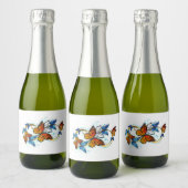 Oneindigheid van Monarch Vlinders Sparkling Wijnetiket (Flessen)