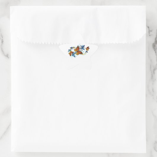 Oneindigheid van Monarch Vlinders Ster Sticker (Tas)