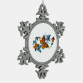 Oneindigheid van Monarch Vlinders Tin Sneeuwvlok Ornament (Links)