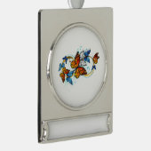 Oneindigheid van Monarch Vlinders Verzilverd Banner Ornament (Rechts)