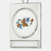 Oneindigheid van Monarch Vlinders Verzilverd Banner Ornament (Links)