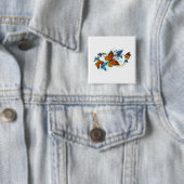 Oneindigheid van Monarch Vlinders Vierkante Button 5,1 Cm (In situ)