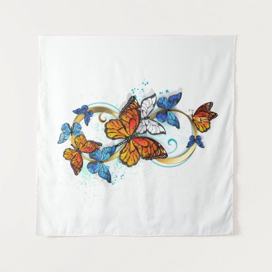 Oneindigheid van Monarch Vlinders Wandkleed (Voorkant (horizontaal))