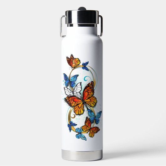 Oneindigheid van Monarch Vlinders Waterfles (Voorkant)