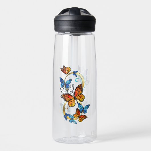 Oneindigheid van Monarch Vlinders Waterfles (Voorkant)
