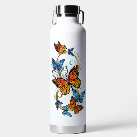 Oneindigheid van Monarch Vlinders Waterfles (Voorkant)