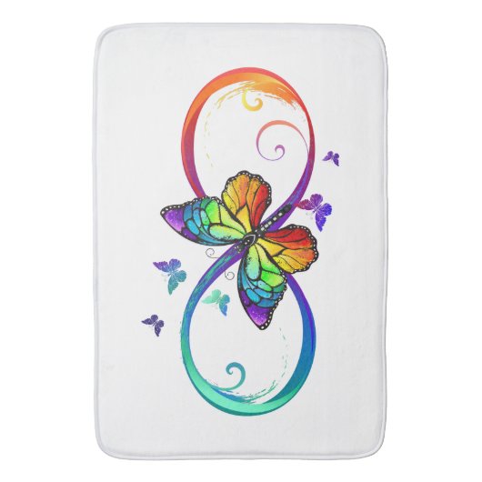 Oneindigheid vlinder regenboog badmat (Voorkant Verticaal)