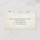 Oneindigheid Waterverf Pastel Blauwe en Paarse oli Visitekaartje (Achterkant)